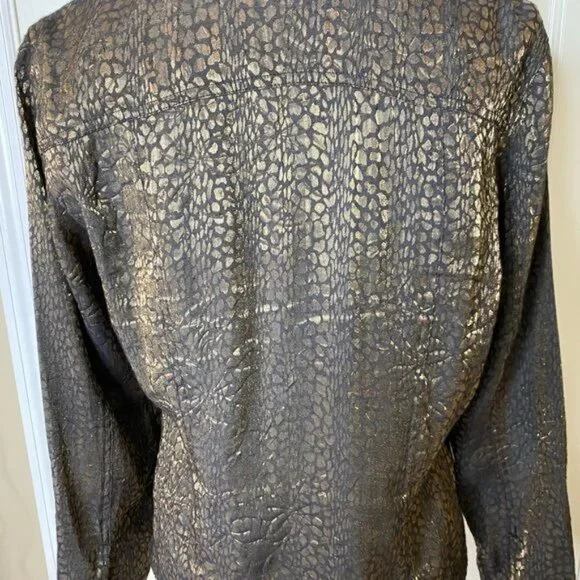 Chico's Animal Print Button Down Blouse - Picture 4 of 9